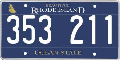 RI license plate 353211
