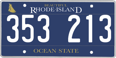 RI license plate 353213