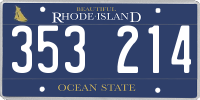 RI license plate 353214