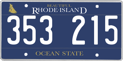 RI license plate 353215