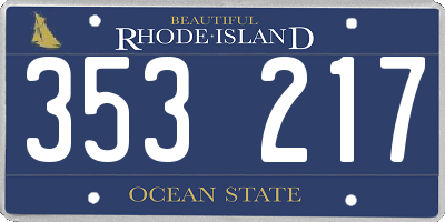 RI license plate 353217
