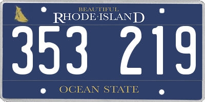 RI license plate 353219