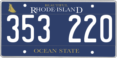 RI license plate 353220