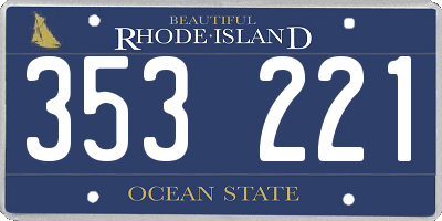 RI license plate 353221