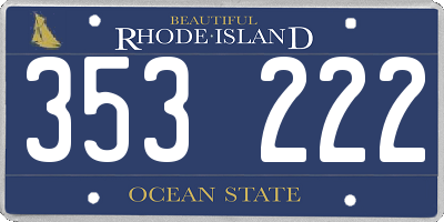RI license plate 353222