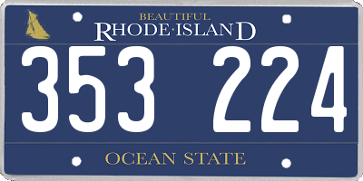 RI license plate 353224