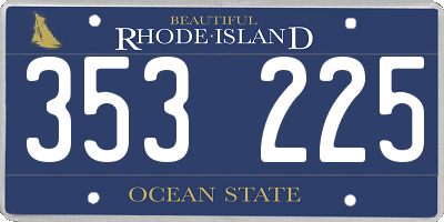 RI license plate 353225
