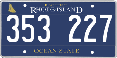 RI license plate 353227