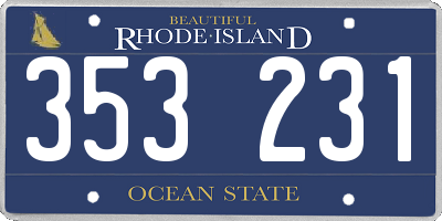 RI license plate 353231
