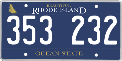 RI license plate 353232