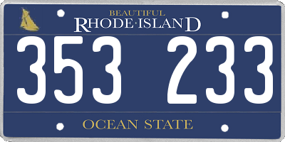 RI license plate 353233