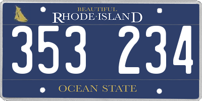 RI license plate 353234