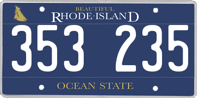 RI license plate 353235