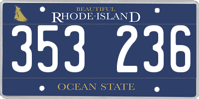 RI license plate 353236