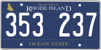 RI license plate 353237