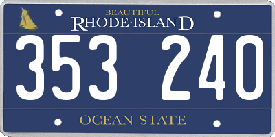 RI license plate 353240