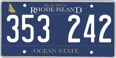 RI license plate 353242