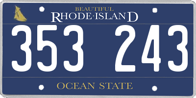 RI license plate 353243