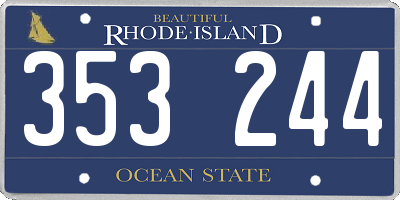 RI license plate 353244