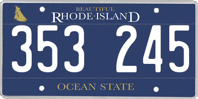 RI license plate 353245