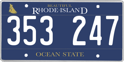 RI license plate 353247
