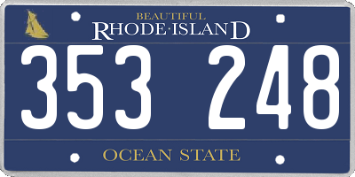 RI license plate 353248