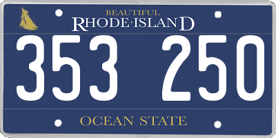 RI license plate 353250