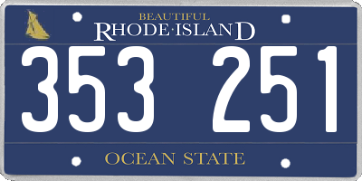 RI license plate 353251