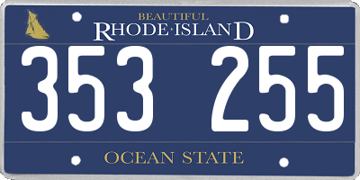 RI license plate 353255
