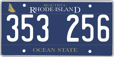 RI license plate 353256