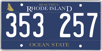 RI license plate 353257