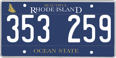 RI license plate 353259
