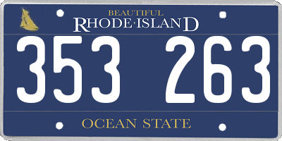 RI license plate 353263