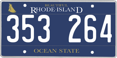 RI license plate 353264