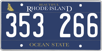 RI license plate 353266