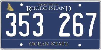 RI license plate 353267