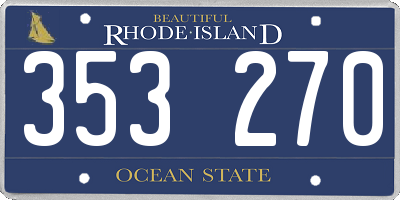 RI license plate 353270