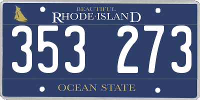 RI license plate 353273