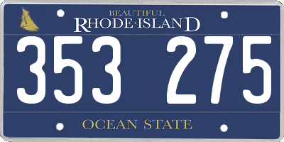 RI license plate 353275