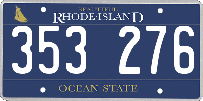 RI license plate 353276