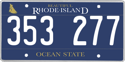 RI license plate 353277