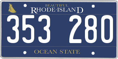 RI license plate 353280