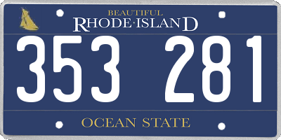 RI license plate 353281
