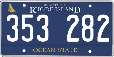 RI license plate 353282