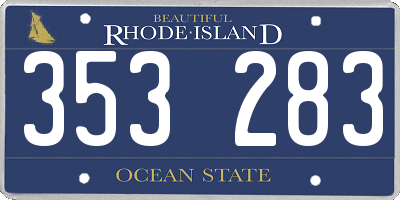 RI license plate 353283