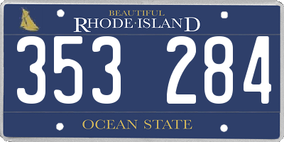 RI license plate 353284
