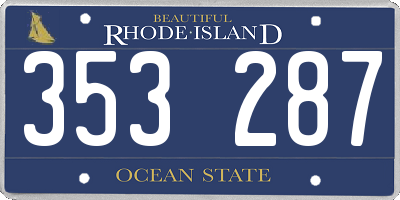 RI license plate 353287