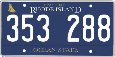 RI license plate 353288
