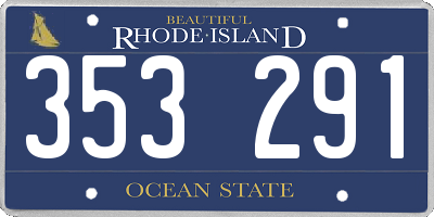 RI license plate 353291