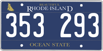 RI license plate 353293